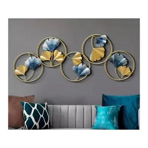 Anneaux Olympiques Premium, Décoration Murale en Forme de Feuille de Ginkgo, Style Royal, Décoration Moderne pour Chambre à Coucher, Salon, Décoration Intérieure pour Mur - Product Image 1