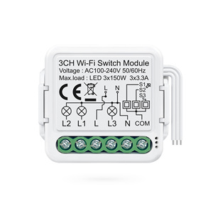 Venta <span class=keywords><strong>Directa</strong></span>: Módulo de Interruptor Inteligente WiFi Tuya de 3 Canales 3x3.3A con Control por Voz Alexa y Google, y Función de Encendido/Apagado Programado PST-S03 - Product Image 1