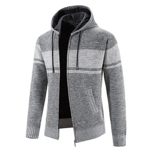 Pull en molleton tricoté unisexe Cardigan décontracté Streetwear européen avec fermeture éclair avant écologique et respirant automne hiver - Product Image 2