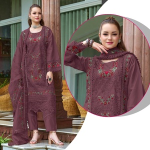 Organza de diseño bordado Salwar Kameez colección para colección de bodas - Product Image 5