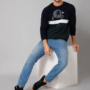 Pull à col rond lourd pour homme, en coton à l'intérieur, sweat-shirt à col rond, pull d'hiver imprimé pour homme - Product Image 3
