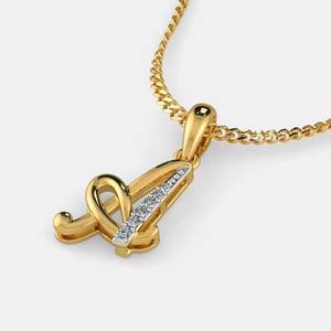 Colgante de oro rosa de 18 quilates con diseño de alfabeto chapado en rodio de diamante para regalo - Product Image 6