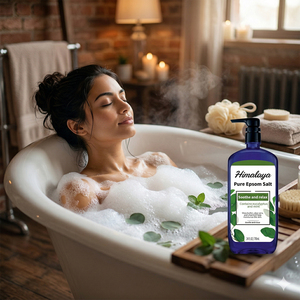 Gel Douche au <span class=keywords><strong>Sel</strong></span> d'<span class=keywords><strong>Epsom</strong></span> Pur Eucalyptus & Menthe Verte pour la Relaxation et le Soulagement - Product Image 6
