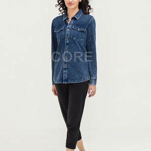 เสื้อยีนส์สำหรับผู้หญิงเสื้อยีนส์ระบายอากาศ - Product Image 2