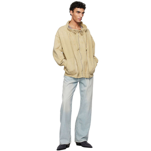 เสื้อฮู้ดและสเวตเชิ้ตสำหรับผู้ชายผ้าคอตตอนผ้าฟลีซแบบรูดซิปทรงโอเวอร์ไซส์ออกแบบได้เอง - Product Image 4