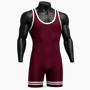 ชุดนักมวยปล้ำผู้ชายแบบสั่งทำพิเศษ ผ้าสเตรช พิมพ์ลายโลโก้ด้านหน้า ด้วยเทคนิคการพิมพ์แบบ Sublimation ทนทานต่อการสึกหรอ พร้อมคุณสมบัติป้องกัน - Product Image 1