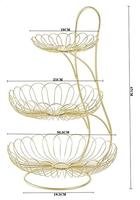 Paniers de fruits en métal multi-usage à trois niveaux Vaisselle de stockage de décoration intérieure durable Option incontournable