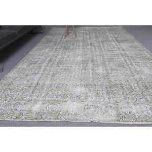 พรมวินเทจตุรกี ขนาด 6.9x10.7 ฟุต, พรมโมร็อกโกสีเขียว - Product Image 2