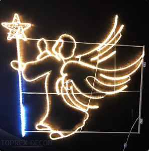 TOPREX DECOR Lumière LED en corde 2D Motif <span class=keywords><strong>ange</strong></span> <span class=keywords><strong>de</strong></span> <span class=keywords><strong>Noël</strong></span> pour la décoration <span class=keywords><strong>de</strong></span> fond d'église pour les événements religieux - Product Image 2