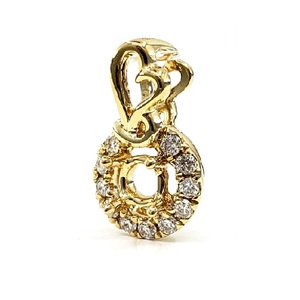 Chine Vente en gros Bijoux Saint-Valentin Meilleure qualité Or jaune 18 carats Diamant naturel Taille brillant Fantaisie Classique Pendentif semi-monté - Product Image 1