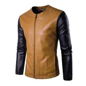 2024 Vintage hommes haute rue marron noir veste en cuir décontracté mode grande taille Duffle moto veste hiver tissu - Product Image 6