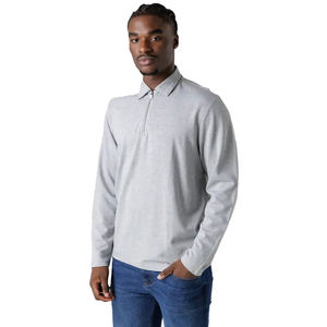 Camiseta de Manga Larga con Cierre de Cremallera para Hombre, Cuello Elegante, Felpa Sólida, 100% Algodón, Transpirable, Secado Rápido, Informal, para Actividades al Aire Libre, Multicolor - Product Image 1