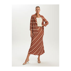 Jupe longue en satin imprimé à motifs pour femmes BGN Modèle S24S350 - Product Image 6