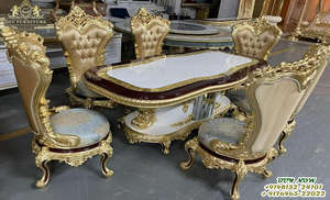 Ensemble de table à manger en teck de style américain moderne pour grand bungalow et villa, taille personnalisée durable - Product Image 5