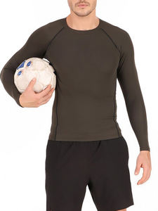 T-shirts athlétiques de compression en polyester pour hommes Hauts de fitness à séchage rapide Protège-éruption de natation respirant avec fonction anti-UV - Product Image 5