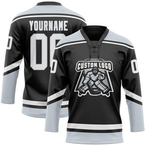 Meilleur prix pour un maillot de hockey sur glace personnalisé par sublimation avec livraison rapide, manches longues, logo d'équipe personnalisé, 100% polyester, séchage rapide - Product Image 2