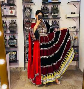 Afghan kuchi ชุดแต่งงานเจ้าสาวของชนเผ่าวินเทจ100% ผ้าคุณภาพสูงเสื้อผ้ากระดุมเอวธรรมชาติ - Product Image 4