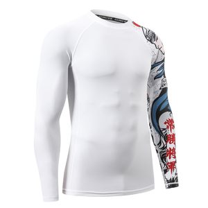 เสื้อรัดรูปแขนยาวกำหนดได้เองสำหรับผู้ชายเสื้อออกกำลังกาย BJJ ชุดออกกำลังกายแบบรัดรูปแห้งเร็วชุดออกกำลังกาย - Product Image 4