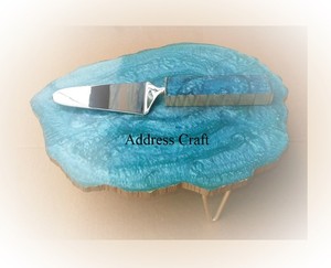 Wholesale Resin Metal Cake Platter & Stand <b>Blue</b> Modern Eco-Friendly 6-Piece Set for Wedding & Birthday Parties - Product Image 4