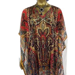 Vente chaude de caftan imprimé en polyester peut être fabriqué avec des impressions personnalisées fabriquées en Inde Mumbai fournisseur - Product Image 2