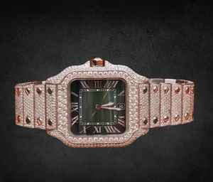 Reloj de lujo analógico de acero inoxidable personalizable con números romanos relojes mecánicos helados regalo para él - Product Image 2