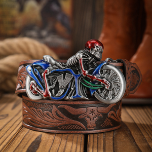 Ceinture en cuir de vachette à deux couches pour hommes Ceintures automatiques en cuir véritable d'affaires décontractées en alliage de zinc pour hommes - Product Image 1