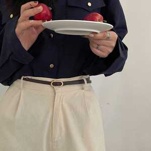 Wholesale <b>Womens</b> Vintage Thin <b>Belt</b> Custom Simple Fashion <b>Dress</b> <b>Belt</b> with Alloy Buckle - Product Image 3