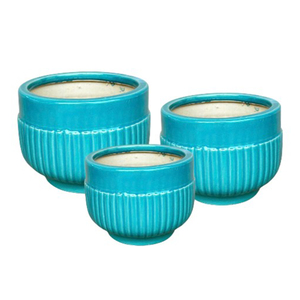 Ensemble de vases en céramique émaillée faits à la main avec motif floral en relief, poterie décorative haut de gamme pour la maison et le jardin - Product Image 3