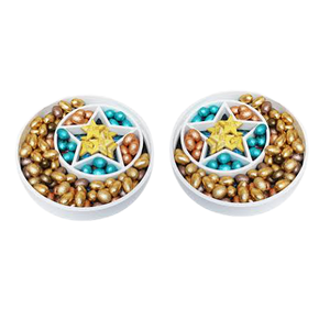 Plateau à chocolat de service de forme ronde ensemble de trois plateaux à chocolats islamiques en métal poli doré pour les meilleures ventes - Product Image 5