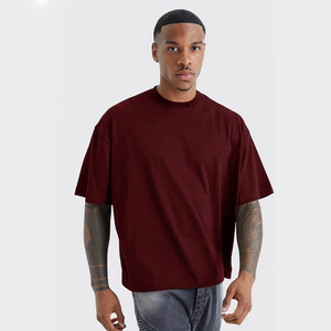 T-shirts en coton de marque à coupe ample pour hommes T-shirts décontractés surdimensionnés à la mode facile à porter pour les hommes T-shirt long de qualité d'exportation - Product Image 3
