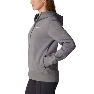 Dernière conception 2026 femmes coton polaire léger fermeture éclair sweats à capuche pour femme pas cher prix personnalisé broderie - Product Image 3