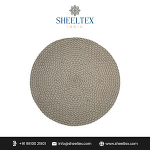 Alfombras de poliéster redondas modernas hechas a mano trenzadas a mano naturales antideslizantes resistentes para sala de estar dormitorio al aire libre - Product Image 2