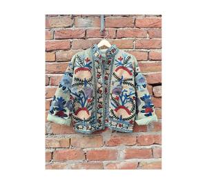 Suzani bordado chaqueta de las mujeres, chaqueta floral, Kantha Vintage hecho a mano chaquetas abrigo, diseñador kimono chaquetas para niñas, Boho - Product Image 1