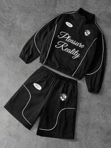 Custom Men's Windproof Summer Tracksuit Set Drawstring 6XL Printed 100% <b>Polyester</b> <b>Jogger</b> Sportswear Casual Outdoor Wear - Product Image 1