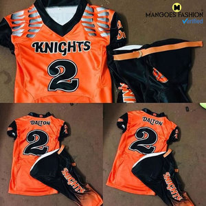 Uniformes de football américain personnalisés OEM avec manches courtes, design imprimé, technologie de sublimation, nom d'équipe personnalisé - Product Image 5