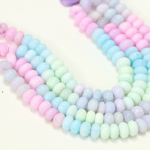 Hermosas cuentas de ópalo multicolor en forma de rondel, lisas, de 15 pulgadas, 7-11 mm, color arcoíris, cuentas de ópalo liso, ópalo de calidad AAA. - Product Image 2