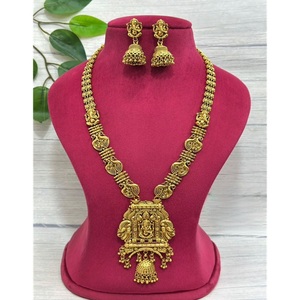Belle meilleure qualité plaqué or Fine Templet collier ensemble indien fête de mariage porter Collection bijoux pour les femmes - Product Image 1