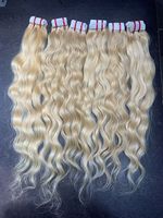 Rambut pirang tapein ekstensi rambut longgar keriting tekstur harga pabrik