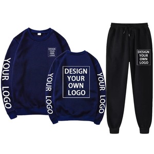 Sudadera deportiva para gimnasio, conjunto de pantalones de chándal con logotipo personalizado para hombre, 2 uds., a prueba de viento, reversible, cuello redondo, pantalones ligeros para correr - Product Image 3