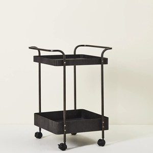 Restaurant Hotel Office Tea Globe Drinks Minibar Trolley Cabinet Custom Size Color Material Black Bar Cart Drinks Trolley - Product Image 6