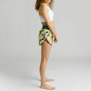 Shorts de course d'été pour femmes, taille haute avec cordon de serrage, imprimé logo, respirant, léger, séchage rapide, polyester écologique - Product Image 3