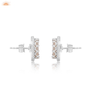 Latest Design Mother of Pearl Cushion Shape Gemstone 925 Sterling Silver Handmade <b>Earrings</b> Custom Jewellery Manufracturer - Product Image 3