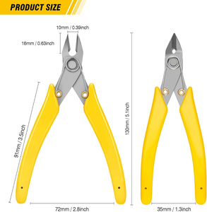 Lot de 2 pinces coupantes légères réutilisables en acier inoxydable, 5,5 pouces, pinces coupantes de précision pour la fabrication de bijoux - Product Image 2