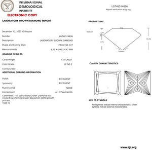 Diamante de Corte Princesa Cultivado en Laboratorio, 1.41 Quilates, D VVS2 - Product Image 3