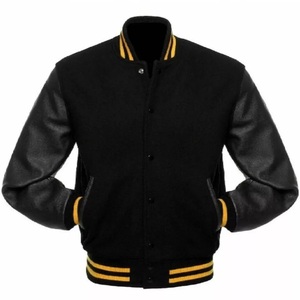 Veste Varsity Letterman personnalisée pour hommes avec col montant poche à pression manches en mousse avec logo sur le devant-Mega Empire - Product Image 1