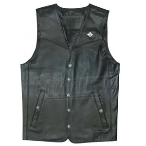 Gilet vestes en cuir en cuir de vachette véritable de haute qualité sur mesure Design unique Style Hip Hop meilleur gilet en cuir fait - Product Image 5