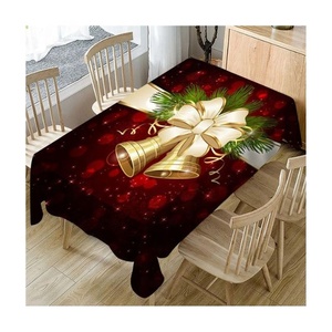 Jingle Bells Brodé 4ft 8ft 6ft Nappe Rectangulaire Vente en Gros Personnalisé Fantaisie Numérique Rouge Couleur Table Couverture Décorations - Product Image 1