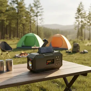 <span class=keywords><strong>Radio</strong></span> météo SW WB FM AM DF-570 5000mAh, <span class=keywords><strong>radio</strong></span> d'urgence rechargeable à manivelle avec lampe torche pour le camping - Product Image 2
