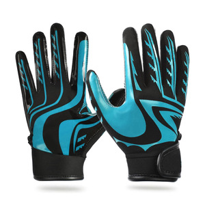 Guantes de receptor de fútbol americano súper pegajosos Producto al por mayor de cuero de la mejor calidad - Product Image 1