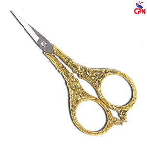 Tijeras Decorativas de Lujo Doradas, para Diestros, de Acero Inoxidable, con Cuchilla de Precisión, Duraderas para Cutículas, con Logotipo Personalizado - Product Image 3